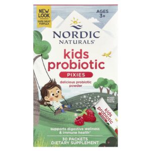 Nordic Naturals Probióticos para Crianças Acima de 3 Anos Frutos Silvestres 30 Embalagens 1 g (0035 oz) Cada