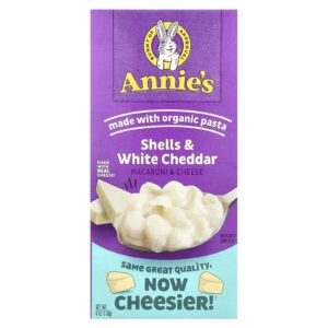 Annies Homegrown Macarrão e Queijo Cascas e Cheddar Branco 170 g (6 oz)