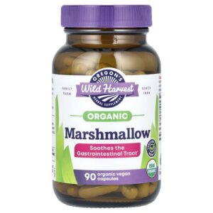 Oregons Wild Harvest Marshmallow Orgânico 90 Cápsulas Veganas Orgânicas (425 mg por Cápsula)