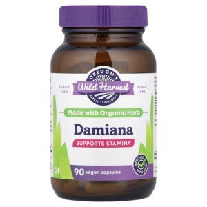 Oregons Wild Harvest Damiana 90 Cápsulas Veganas (375 mg por Cápsula)