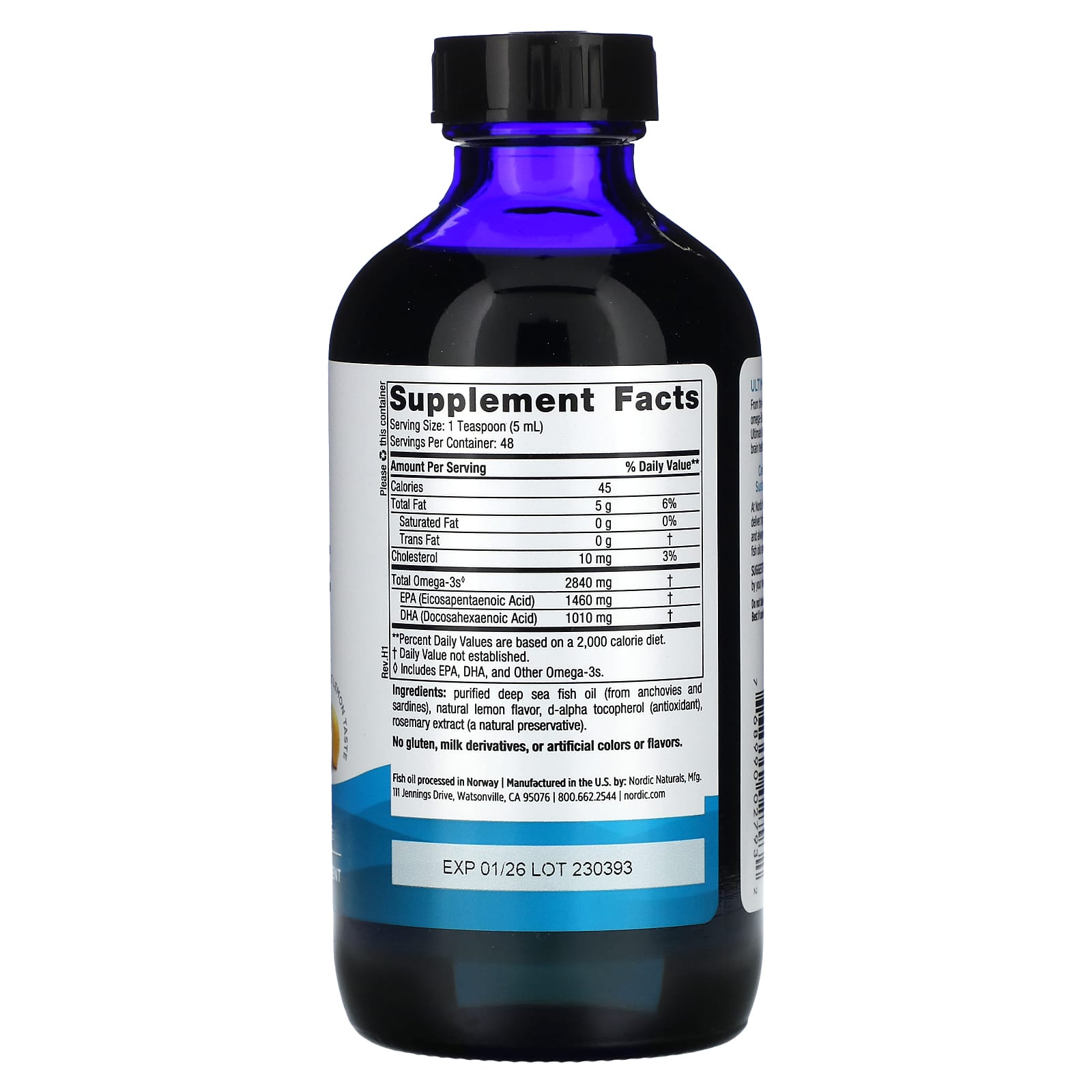 Nordic Naturals Ultimate Omega Limão 2.840 mg 237 ml (8 fl oz) - Imagem 2