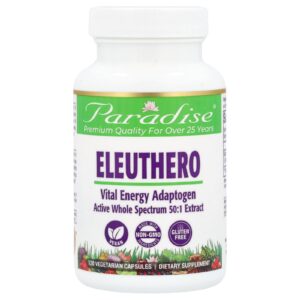 Paradise Herbs Eleutero 120 Cápsulas Vegetarianas (250 mg por Cápsula)