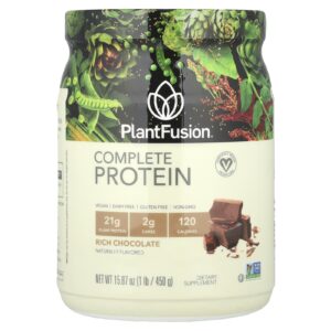 PlantFusion Proteína Completa Chocolate Rico 1 libra (450 g)