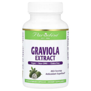 Paradise Herbs Extrato de Graviola 250 mg 60 Cápsulas Vegetarianas