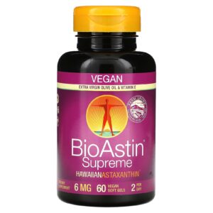 Nutrex Hawaii BioAstin Supreme Astaxantina Havaiana 6 mg 60 Cápsulas Softgel Veganas