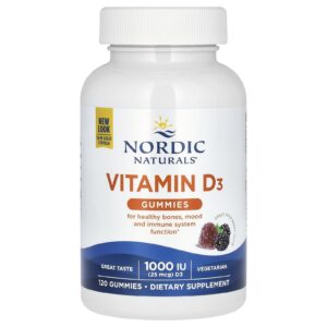Nordic Naturals Gomas de Vitamina D3 Fruto Silvestre 25 mcg (1.000 UI) 120 Gomas