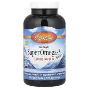 Carlson Super Omega-3 Gems® de Origem Selvagem 250 Cápsulas Softgel