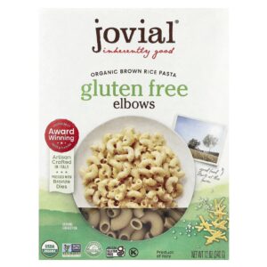 Jovial Massa Orgânica de Arroz Castanho Elbows Sem Glúten 12 oz (340 g)