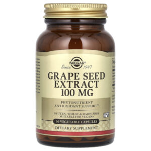 Solgar Extrato de Semente de Uva 100 mg 60 Cápsulas Vegetais