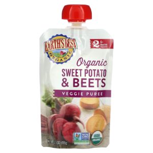 Earths Best Purê de Vegetais Orgânicos Mais de 6 Meses Batata-Doce e Beterraba 99 g (35 oz)