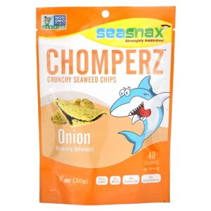 SeaSnax Chomperz Chips Crocantes de Algas Marinhas Cebola 1 oz (30g)