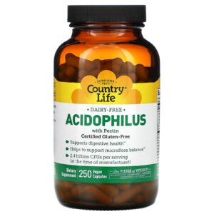 Country Life Acidófilos com Pectina 250 Cápsulas Vegetais