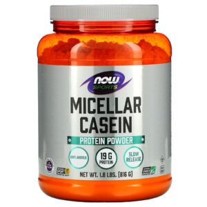NOW Foods Sports Caseína Micelar Instantânea Sem Sabor Natural 816 g (18 lbs)