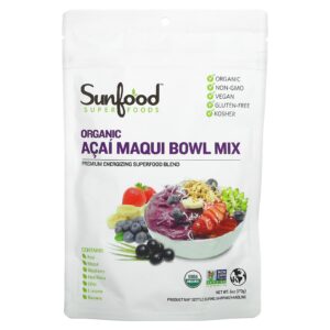 Sunfood Mistura de Açaí Orgânico e Maqui 170 g (6 oz)