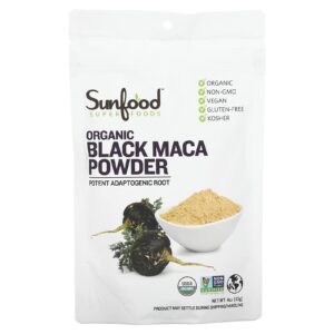 Sunfood Superalimentos Maca Negra Orgânica em Pó 113 g (4 oz)