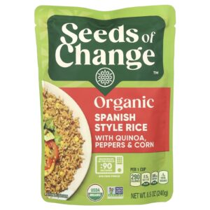 Seeds of Change Arroz Orgânico Estilo Espanhol com Quinoa Pimentão e Milho 240 g (85 oz)