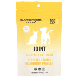 Mushroom Matrix Canine Joint Cogumelo Orgânico em Pó Certificado Para Animais de Estimação 25 lb Para Cães e Gatos 100 g (357 oz)