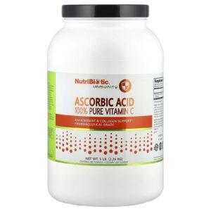 NutriBiotic Immunity Ácido Ascórbico 100% Vitamina C Pura Pó Cristalino 226 kg (5 lb)