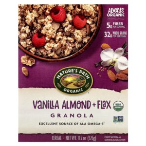 Natures Path Cereal de Granola com Baunilha e Amêndoa Orgânicas + Cereal de Linhaça 325 g (115 oz)