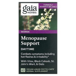Gaia Herbs Mulheres Suporte à Menopausa Diurno 60 Cápsulas Fitoterápicas Veganas Líquidas