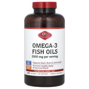 Olympian Labs Óleos de Peixe Ômega-3 240 Cápsulas Softgel (1.000 mg por Cápsula Softgel)