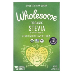Wholesome Sweeteners Estévia Orgânica Mistura de Adoçante com Zero Calorias 75 Embalagens Individuais 75 g (264 oz)