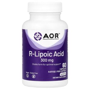 Advanced Orthomolecular Research AOR Ácido R-Lipoico 300 mg 60 Cápsulas Vegetais