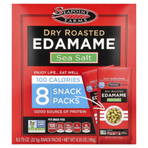Seapoint Farms Edamame Torrado a Seco Sal Marinho 8 Pacotes de Petiscos 225 g (079 oz) Cada