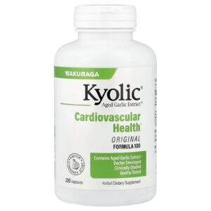 Kyolic Aged Garlic Extract Saúde Cardiovascular Fórmula Original 100 200 Cápsulas (300 mg por Cápsula)