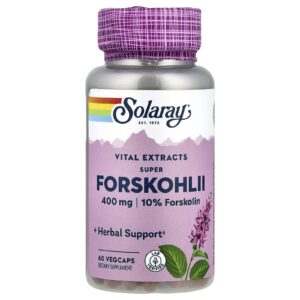 Solaray Ervas Ayurvédicas Super Forskohlii 400 mg 60 Cápsulas Vegetarianas