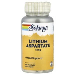 Solaray Aspartato de Lítio 5 mg 100 VegCaps
