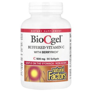 Natural Factors BioCgel™ Vitamina C Tamponada com BerryRich® 90 Cápsulas Softgel