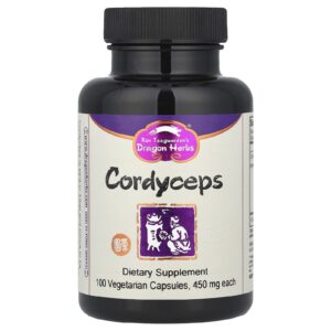 Dragon Herbs Cordyceps 450 mg 100 Cápsulas Vegetarianas