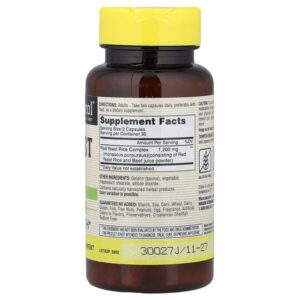 Mason Natural Arroz com Levedura Vermelha de Ervas Inteiras 60 Cápsulas