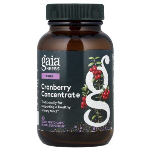 Gaia Herbs Concentrado de Cranberry 60 Fitocápsulas Líquidas Veganas (420 mg por Cápsula)