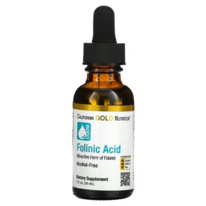 California Gold Nutrition Ácido Folínico Sem Álcool 30 ml (1 fl oz)