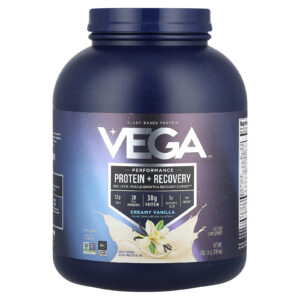 Vega Proteína à Base de Plantas Proteína para Desempenho + Recuperação Baunilha Cremosa 186 kg (4 lb 18 oz)