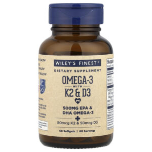 Wileys Finest Ômega-3 com K2 e D3 60 Cápsulas Softgel