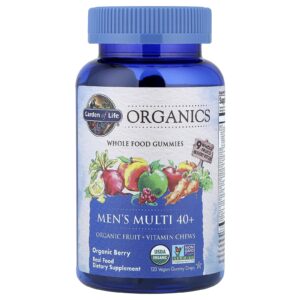 Garden of Life Organics Gomas de Multivitamínico para Homens Acima de 40 Anos Frutos Silvestres Orgânicos 120 Gomas Veganas
