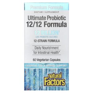 Natural Factors Ultimate Probiotic Fórmula 12/12 12 Bilhões 60 Cápsulas Vegetarianas