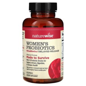 NatureWise Probióticos para Mulheres Liberação Retardada WiseBiotics 60 Cápsulas