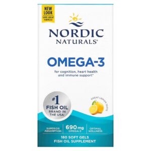 Nordic Naturals Ômega-3 Limão 180 Cápsulas Softgel (345 mg por Cápsula Softgel)