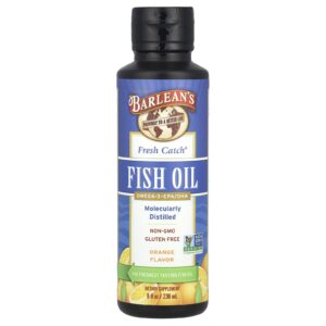 Barleans Óleo de Peixe Fresco Ômega 3 e EPA/DHA Sabor Laranja 8 fl oz (236 ml)