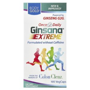 BodyGold Energia Ginsana Energizador Totalmente Natural 105 VegCaps