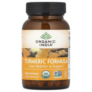 Organic India Fórmula de açafrão Mobilidade e Suporte das Articulações 90 Cápsulas Vegetais