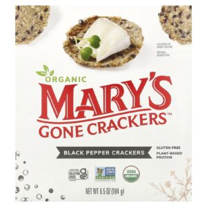 Marys Gone Crackers Biscoitos de Pimenta-do-reino Orgânicas 184 g (65 oz)