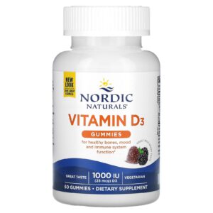 Nordic Naturals Gomas de vitamina D3 frutas silvestres 1000 UI 60 gomas