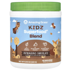 Amazing Grass Superalimento para Crianças Sabor escandaloso de chocolate 635 oz. (180 g)