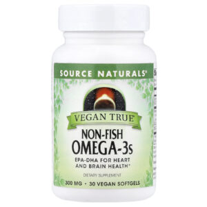 Source Naturals Vegan True® Ômega-3 Sem Peixe 300 mg 30 Cápsulas Softgel Veganas
