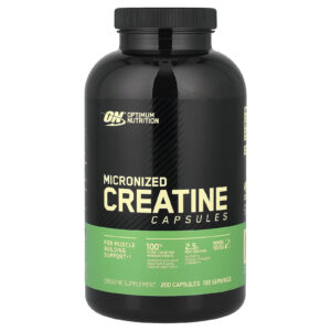 Optimum Nutrition Cápsulas de Creatina Micronizada 200 Cápsulas (125 g por Cápsula)